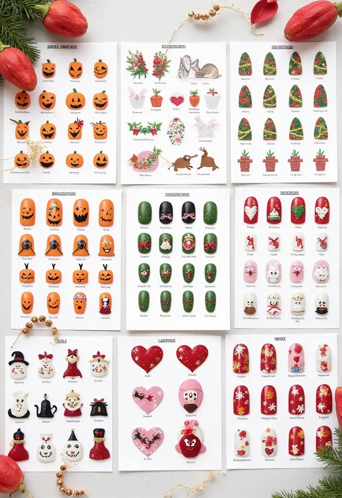 22 Versatile Nail Template Ideas for Epic DIY Nail Art Mastery - 21. Holiday Themes
