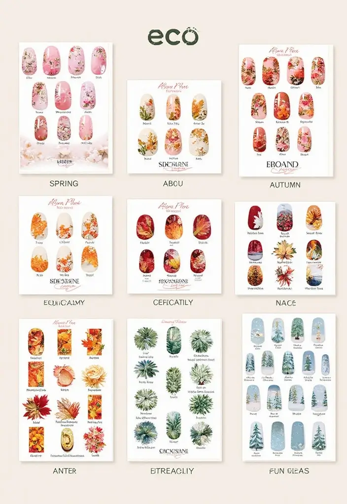 22 Versatile Nail Template Ideas for Epic DIY Nail Art Mastery - 7. Seasonal Themes