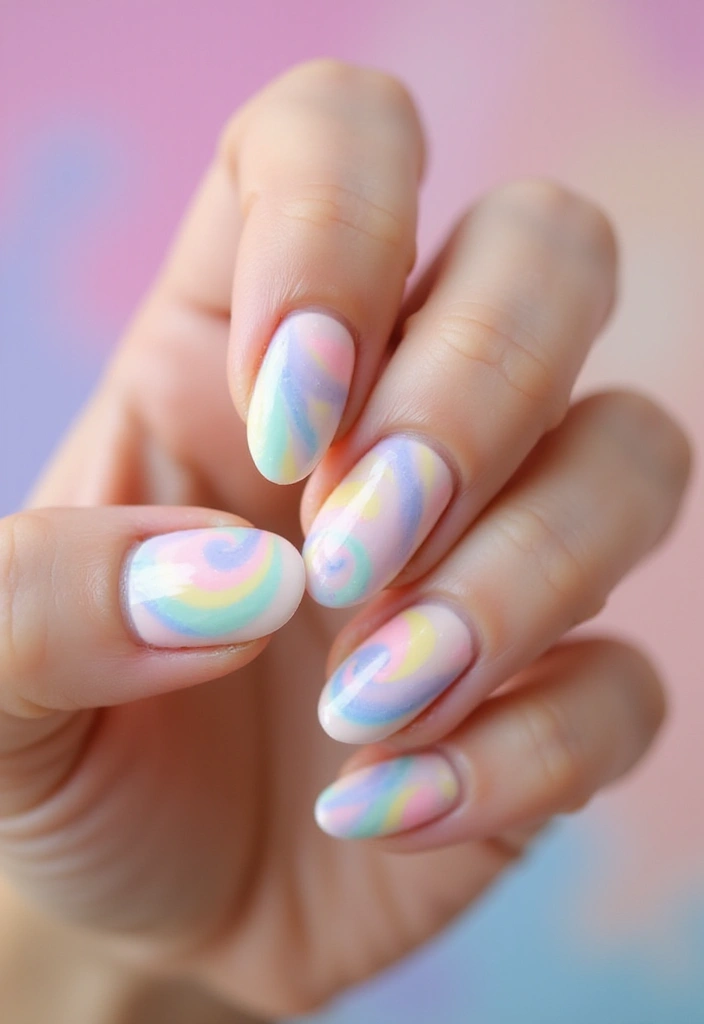 22 Whimsical Spring Nail Designs to Spark Joy and Creativity - 1. Pastel Rainbow Swirls