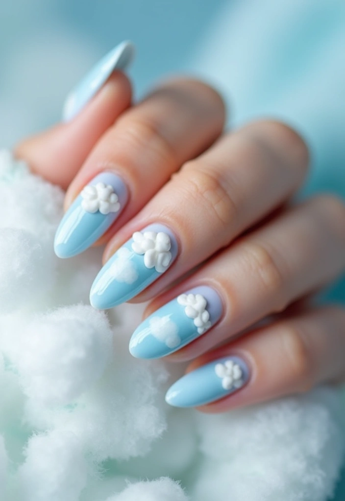 22 Whimsical Spring Nail Designs to Spark Joy and Creativity - 13. Ethereal Clouds