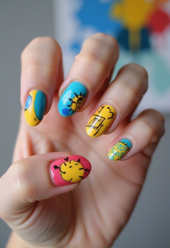 22 Whimsical Spring Nail Designs to Spark Joy and Creativity - 15. Whimsical Abstract Art