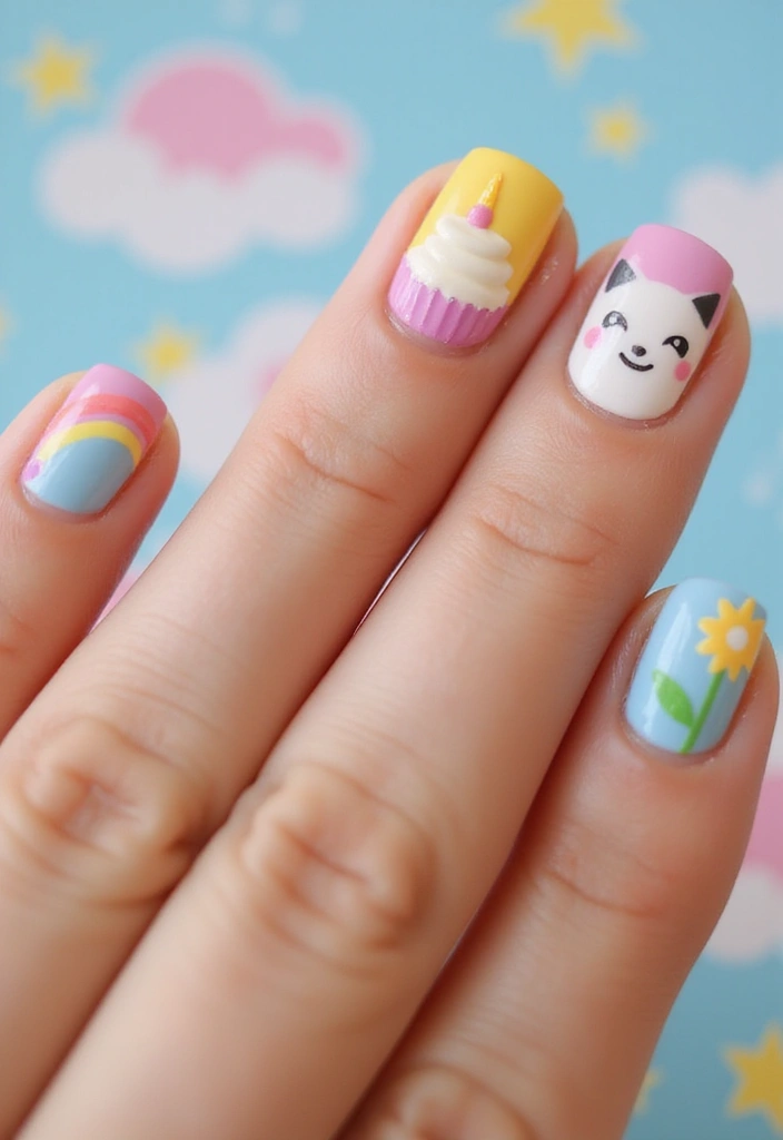 22 Whimsical Spring Nail Designs to Spark Joy and Creativity - 22. Whimsical Characters