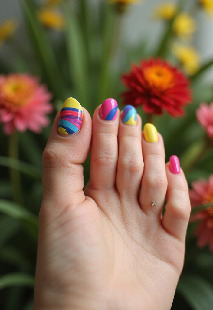 24 Playful Toe Nail Ideas for Ultimate Sandal-Ready Style - 14. Artistic Brush Strokes