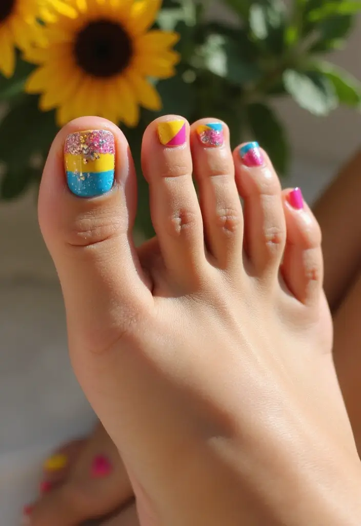 24 Playful Toe Nail Ideas for Ultimate Sandal-Ready Style - 22. Retro 70s Vibes