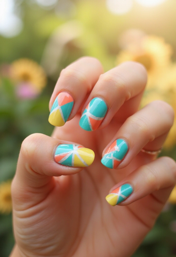 24 Playful Toe Nail Ideas for Ultimate Sandal-Ready Style - 3. Bold Geometric Shapes