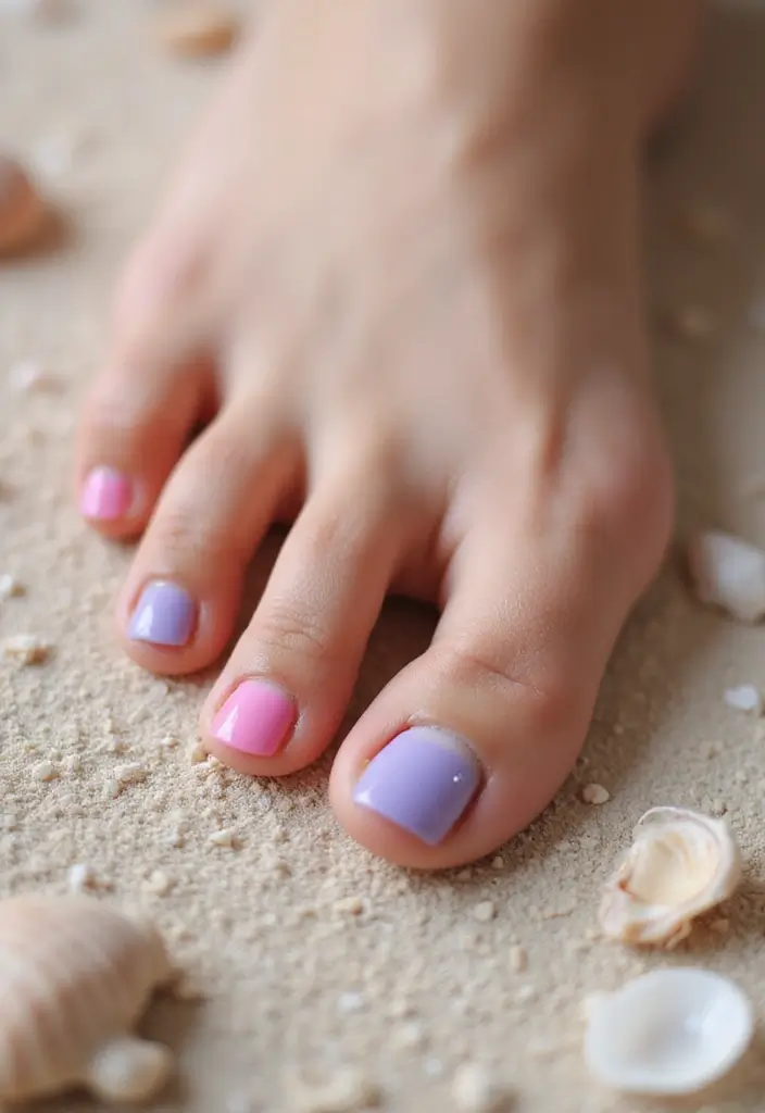 24 Playful Toe Nail Ideas for Ultimate Sandal-Ready Style - 6. Soothing Ombre Blends