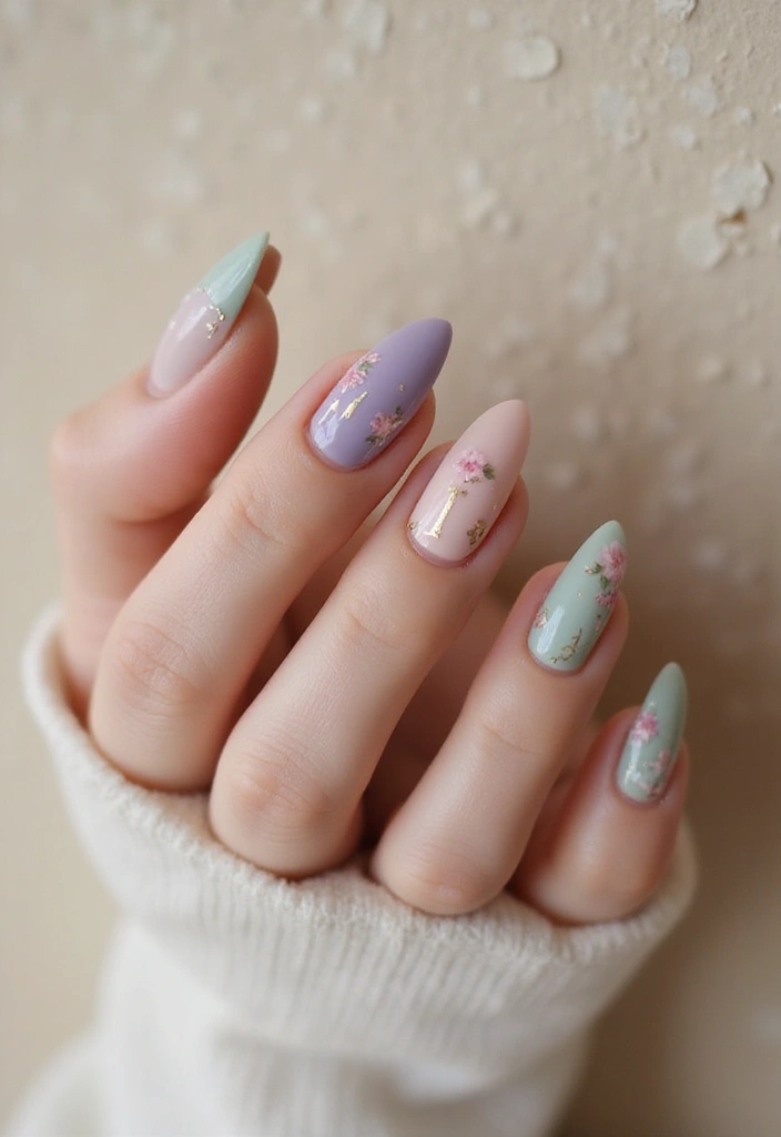 25 Acrylic Nails with Initials for Custom - 10. Vintage Initials