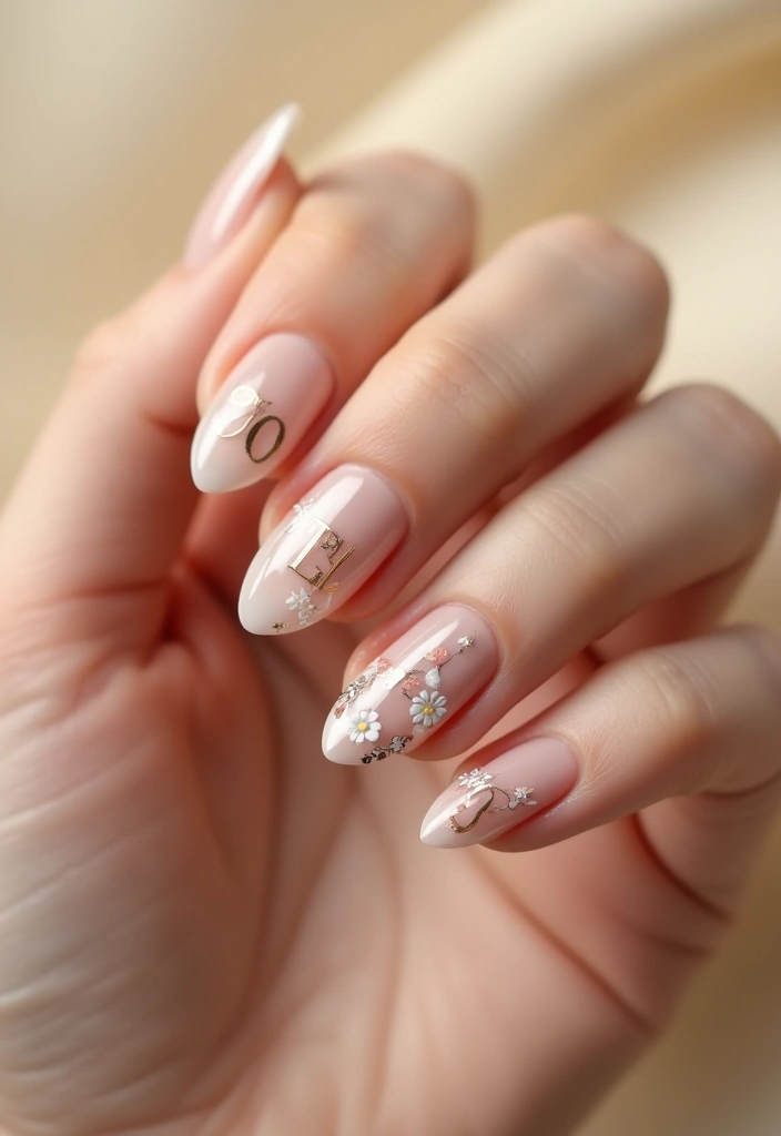25 Acrylic Nails with Initials for Custom - 2. Dainty Initials