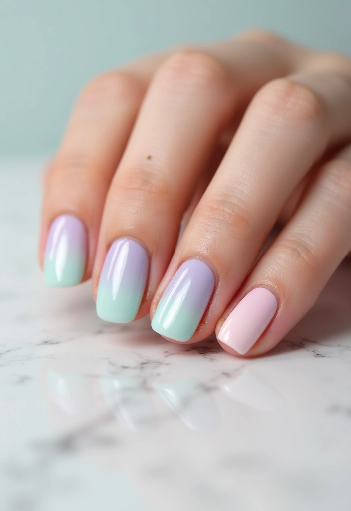 25 Charming Short Nail Ideas for Petite: Powerful Perfection - 1. Soft Pastel Palette