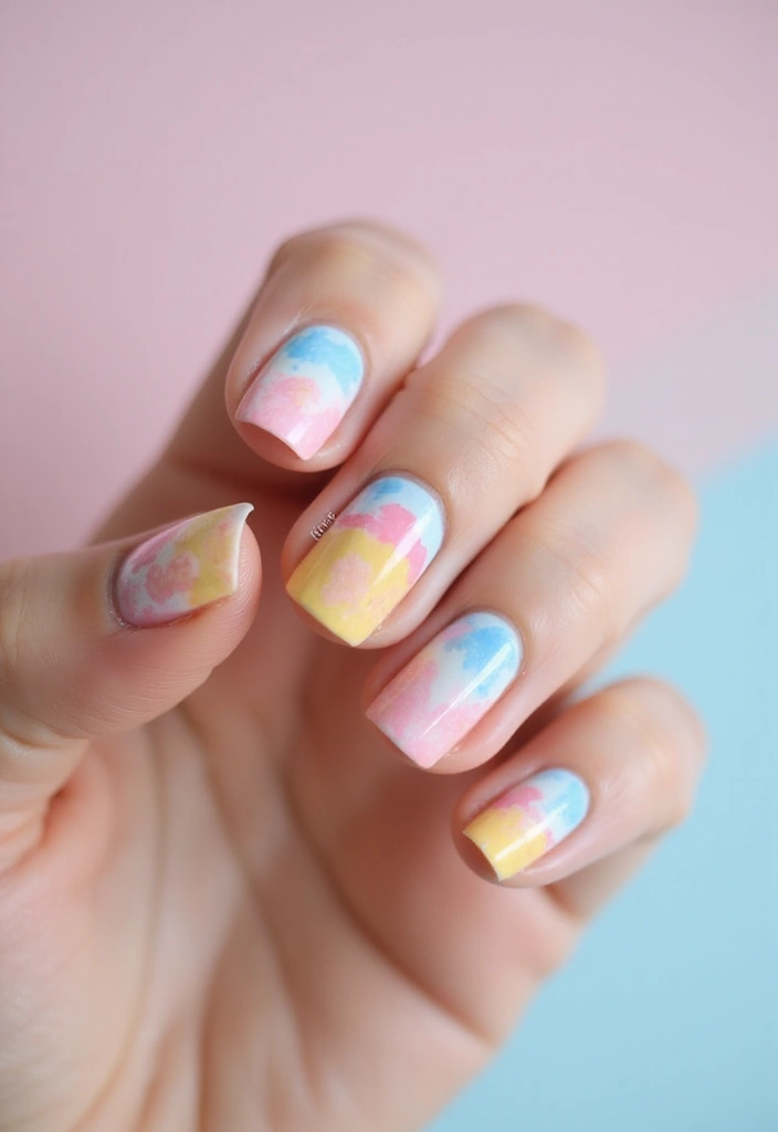 25 Charming Short Nail Ideas for Petite: Powerful Perfection - 10. Whimsical Watercolor