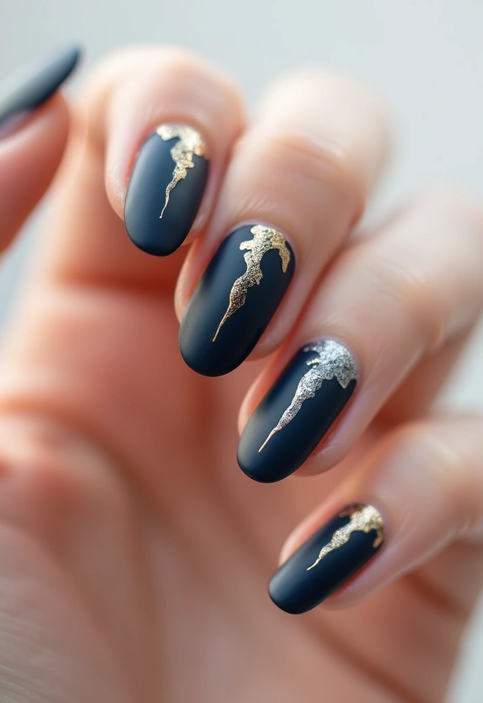 25 Charming Short Nail Ideas for Petite: Powerful Perfection - 14. Elegant Metallic Foil