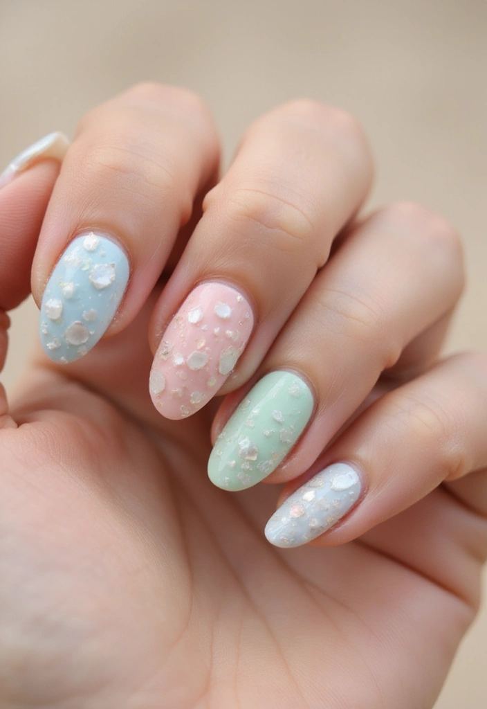 25 Charming Short Nail Ideas for Petite: Powerful Perfection - 21. Sweet Shell Accents