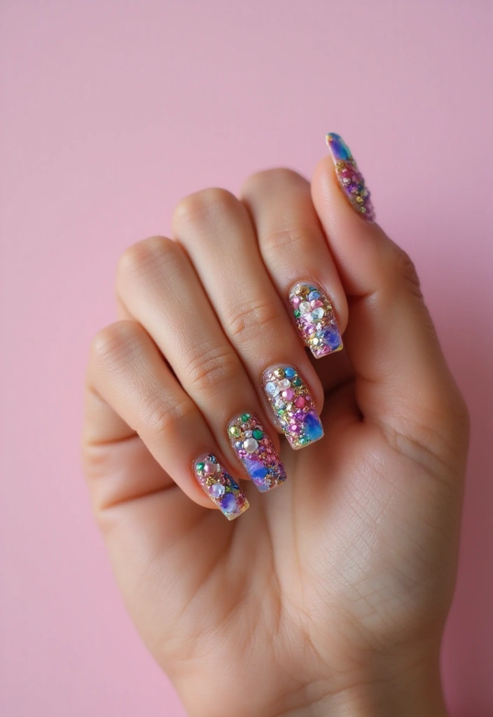 25 Charming Short Nail Ideas for Petite: Powerful Perfection - 22. Beautiful Bead Work