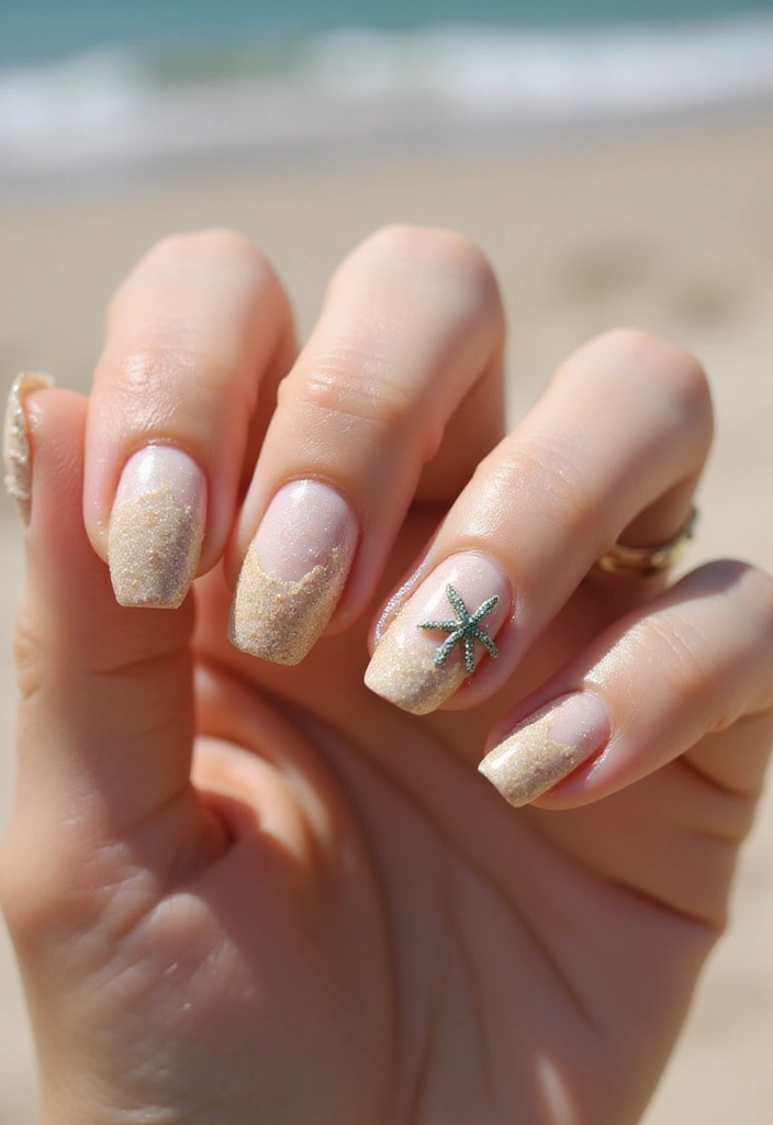 25 Charming Short Nail Ideas for Petite: Powerful Perfection - 23. Sweet Shimmering Sand