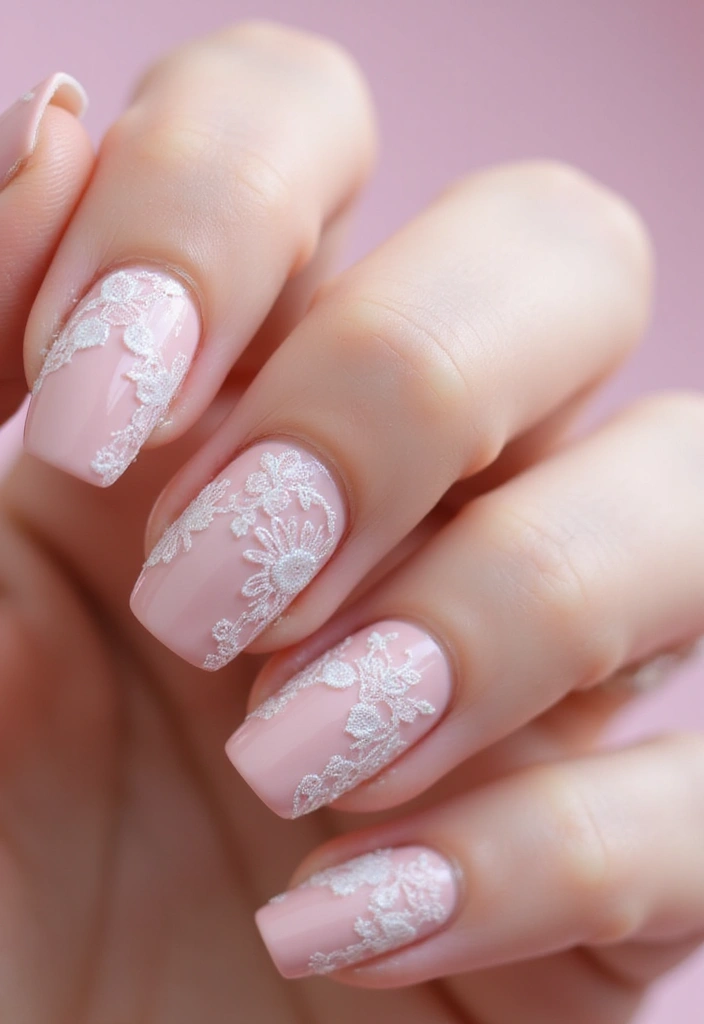 25 Charming Short Nail Ideas for Petite: Powerful Perfection - 25. Delicate Lace Details