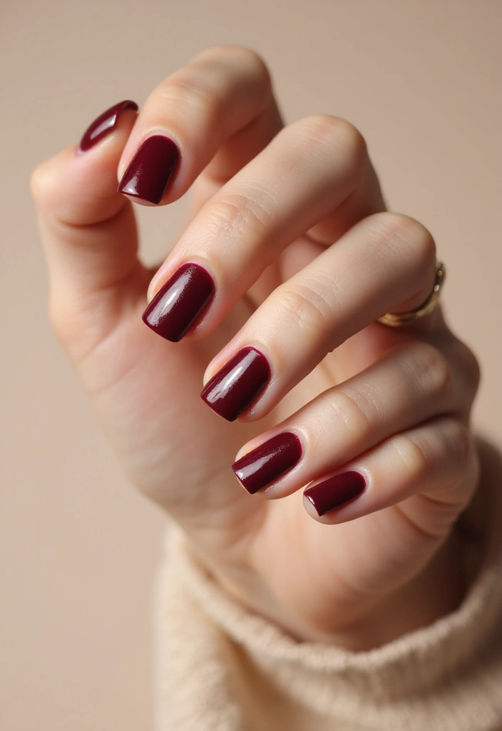 25 Charming Short Nail Ideas for Petite: Powerful Perfection - 9. Bold Burgundy