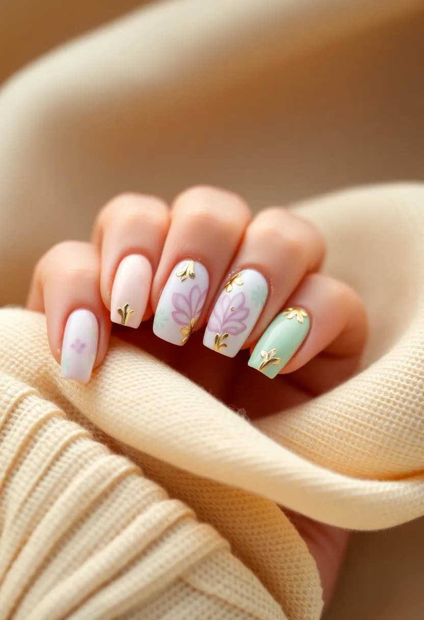 25 Complete Nail Set Ideas for Coordinated Captivating Looks - 20. Artistic Swirls