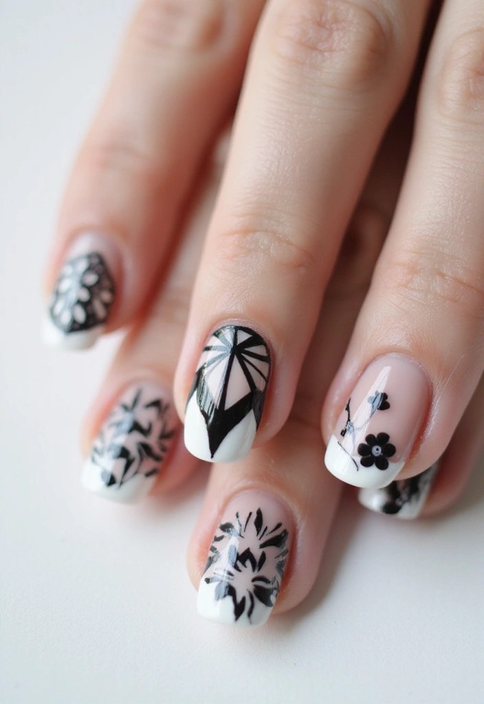 25 Complete Nail Set Ideas for Coordinated Captivating Looks - 8. Classy Chic Monochromes