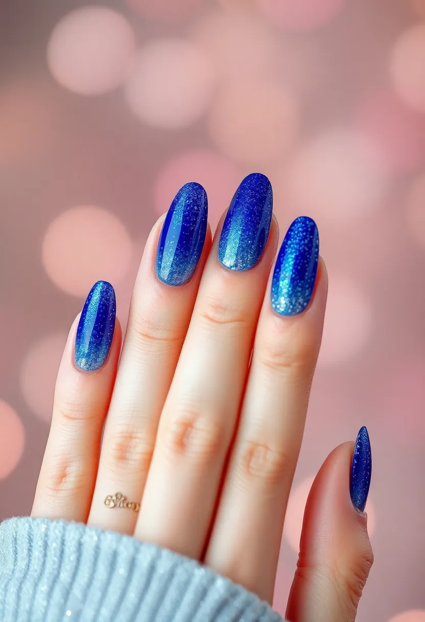 25 Elegant Long Acrylic Nail Ideas for Glam - 14. Charming Gradient Glitter