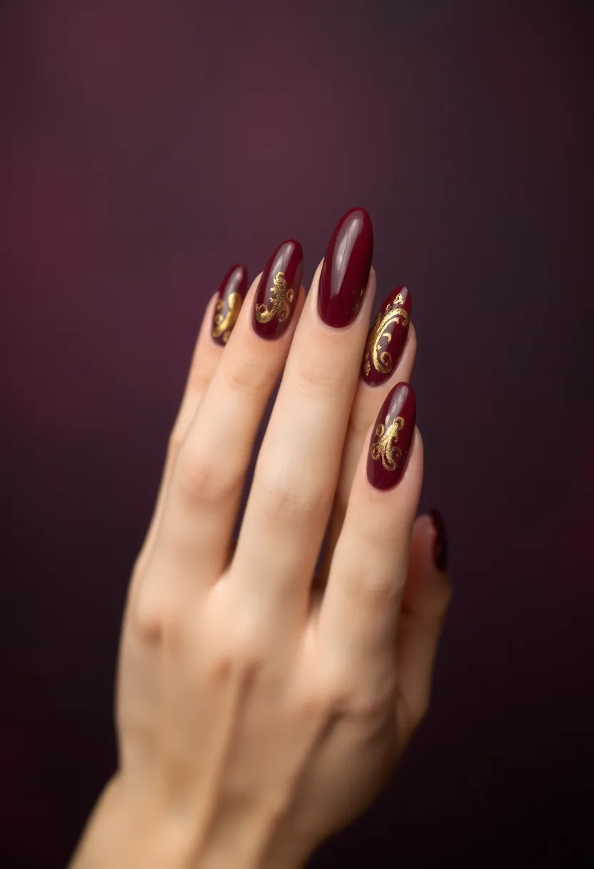 25 Elegant Long Acrylic Nail Ideas for Glam - 19. Luxurious Foil Accents