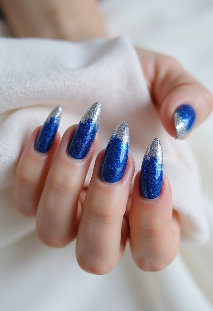 25 Elegant Long Acrylic Nail Ideas for Glam - 3. Glamorous Glitter Gradients