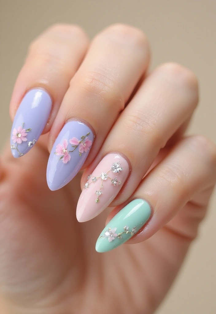 25 Elegant Long Acrylic Nail Ideas for Glam - 4. Elegant Floral Accents