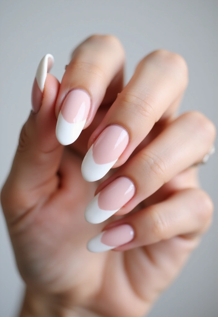 25 French Acrylic Nail Ideas for Timeless Elegance - 1. Classic White Tips with a Twist