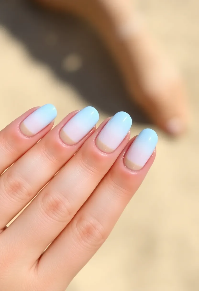 25 French Acrylic Nail Ideas for Timeless Elegance - 17. Beach-Inspired French Nails