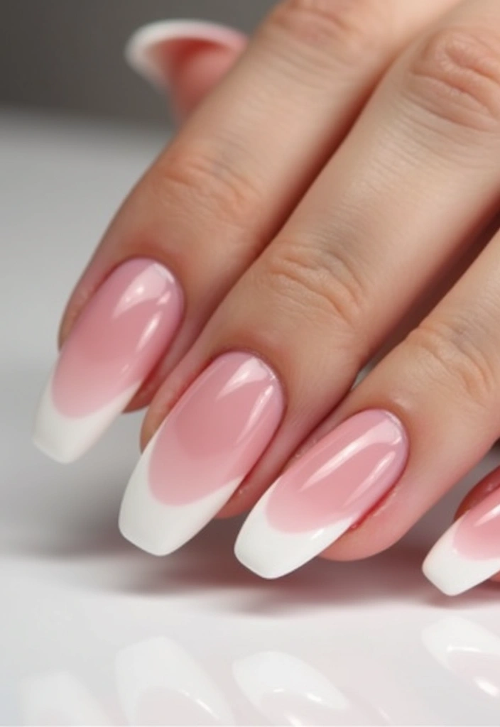 25 French Acrylic Nail Ideas for Timeless Elegance - 3. Ombre French Nails