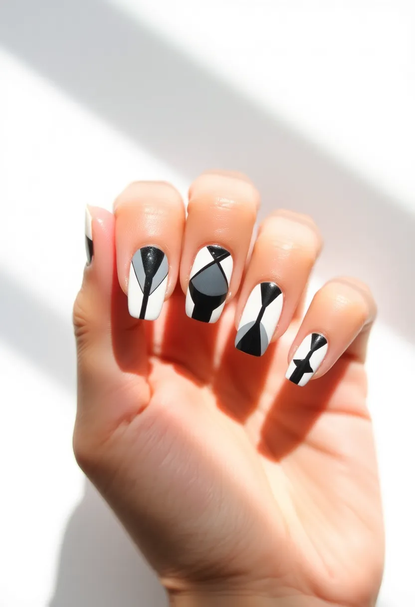 25 French Acrylic Nail Ideas for Timeless Elegance - 8. Geometric French Tips