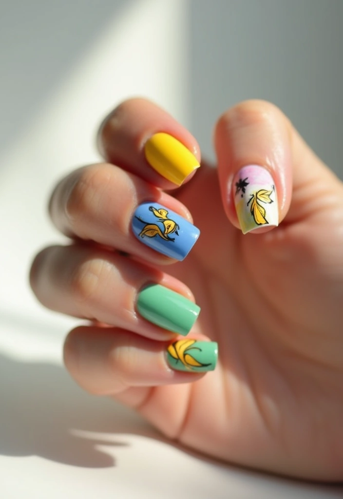 25 Fun Short Duck Acrylic Nail Ideas for Quirky Bold Statements - 18. Ducky Tails