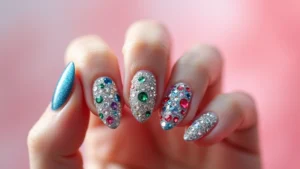 25 Glam Rhinestone Nail Design Ideas for Dazzling