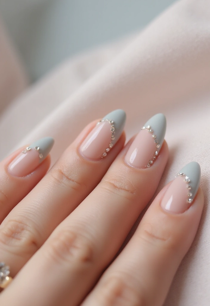 25 Glam Rhinestone Nail Design Ideas for Dazzling - 9. Minimalist Glam