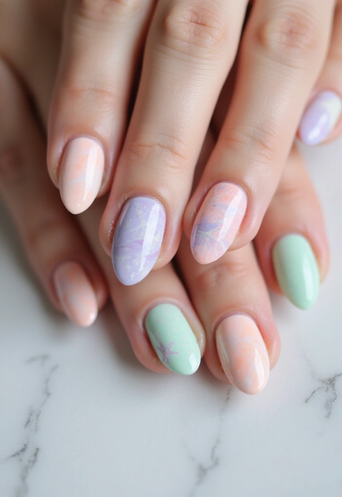 25 Irresistible Nail Shape Ideas to Transform Your Look in 2025 - 10. Marbled Elegance