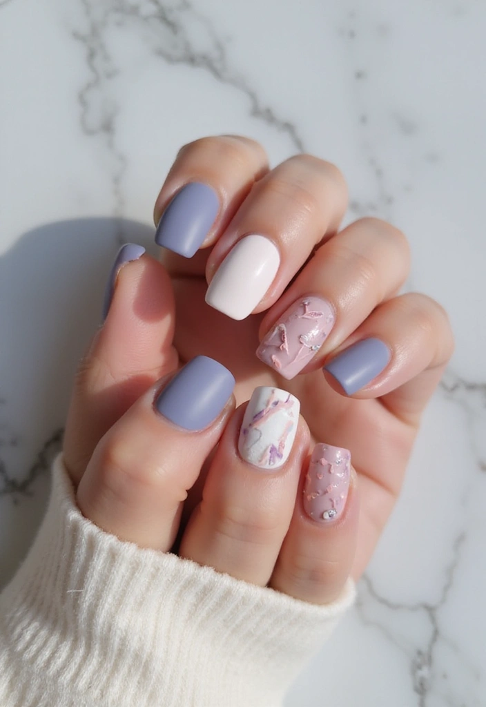 25 Medium Square Acrylic Nail Ideas for Solid Style - 11. Textured Matte
