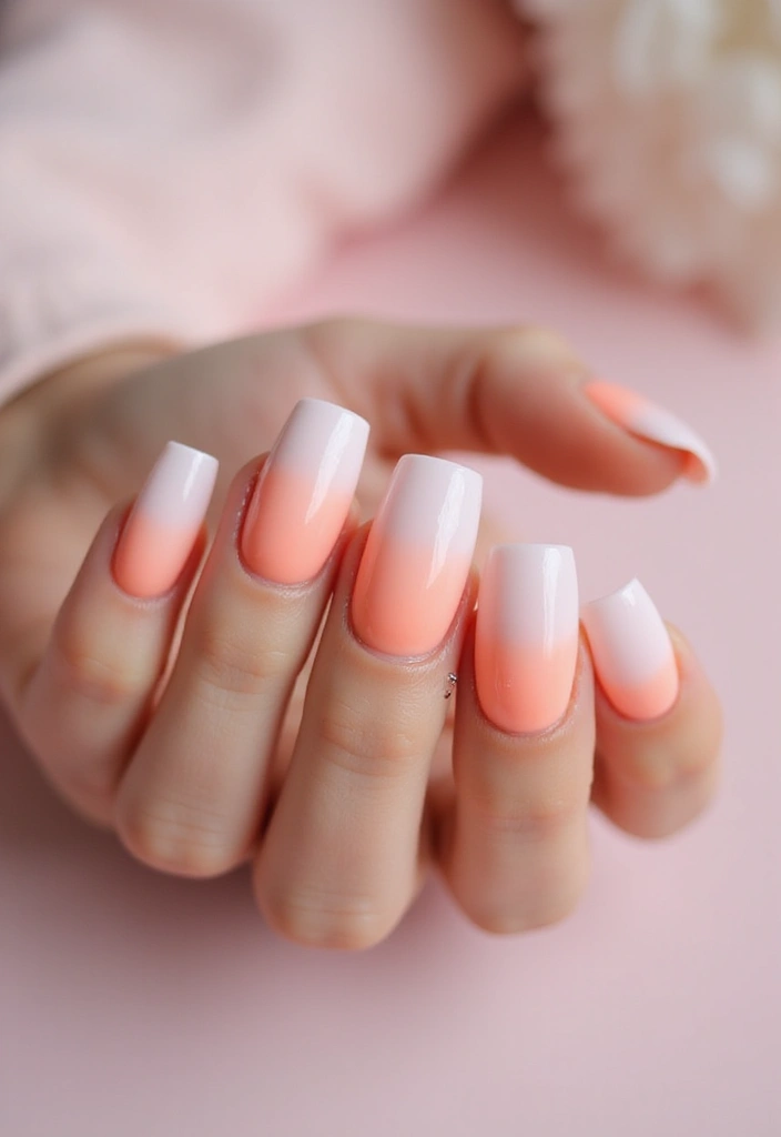25 Medium Square Acrylic Nail Ideas for Solid Style - 8. Ombre Delight