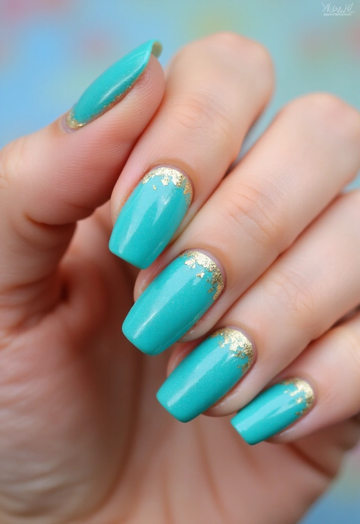 25 Mesmerizing Cat Eye Nail Ideas (Nail Mắt Mèo) for Hypnotic - 12. Tropical Teal