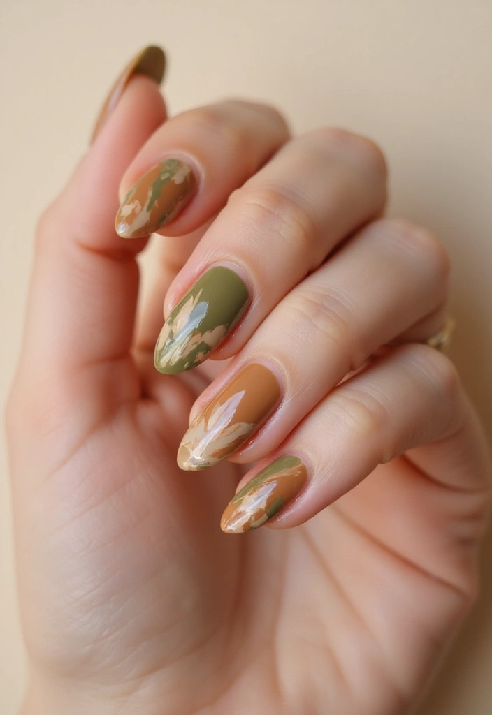 25 Mesmerizing Cat Eye Nail Ideas (Nail Mắt Mèo) for Hypnotic - 15. Earthy Tones