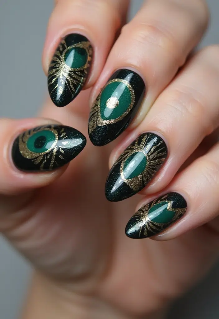 25 Mesmerizing Cat Eye Nail Ideas (Nail Mắt Mèo) for Hypnotic - 25. Artistic Foil Accents