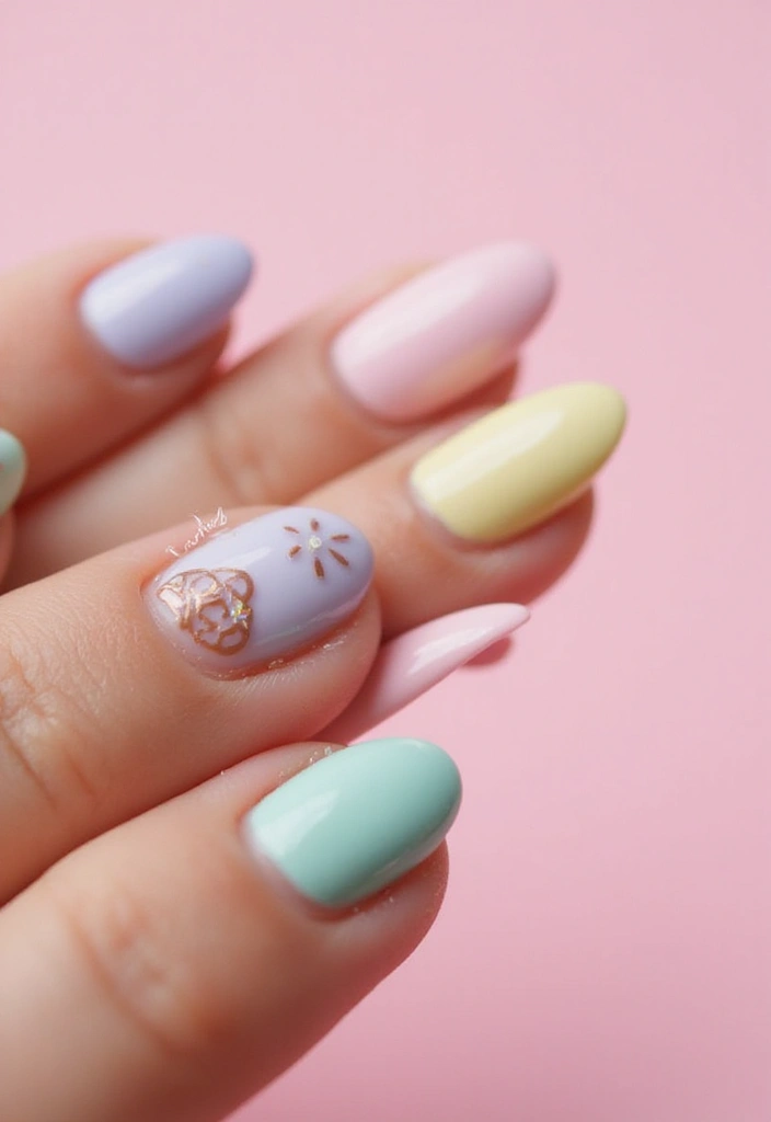 25 Mesmerizing Cat Eye Nail Ideas (Nail Mắt Mèo) for Hypnotic - 8. Whimsical Pastels