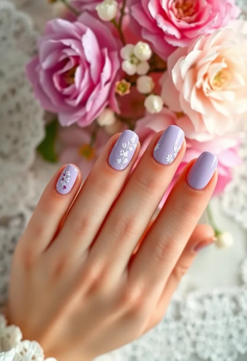 25 Mystical Purple Nail Ideas for Regal - 15. Vintage Charm