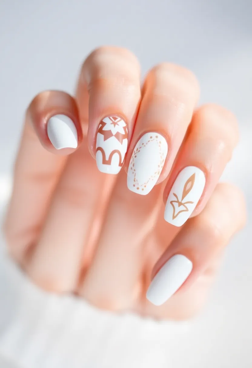 25 Pure White Nail Ideas for Ethereal - 16. White with Negative Space