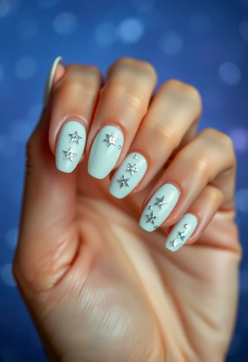 25 Pure White Nail Ideas for Ethereal - 25. White with Sparkling Stars