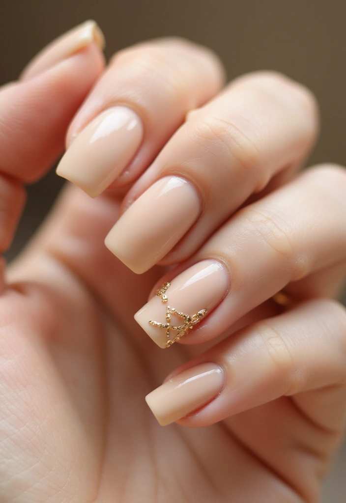 25 Square Nail Inspo for Structured Elegance - 1. Classic Nude Elegance