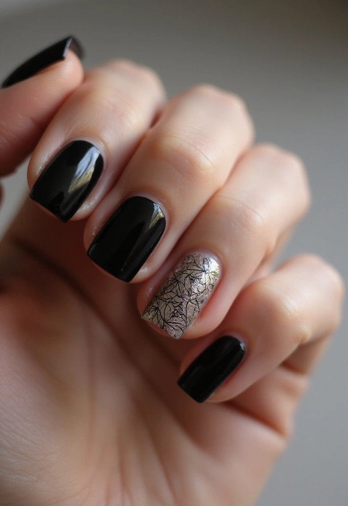 25 Square Nail Inspo for Structured Elegance - 12. Classic Black