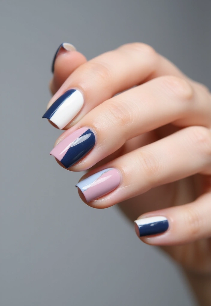 25 Square Nail Inspo for Structured Elegance - 16. Minimalist Lines