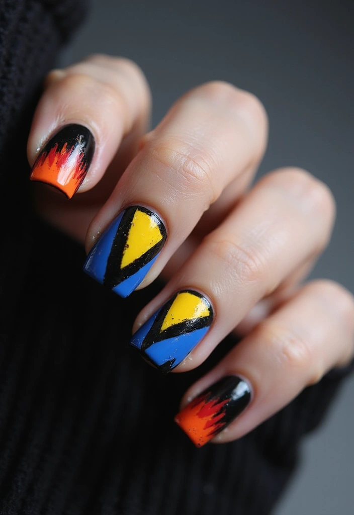 25 Square Nail Inspo for Structured Elegance - 2. Geometric Glam