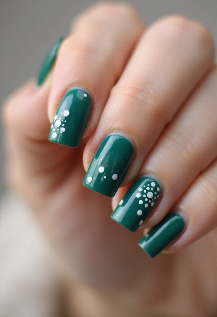 25 Square Nail Inspo for Structured Elegance - 20. Artistic Dotting