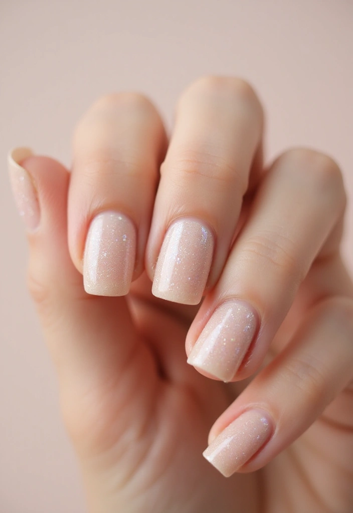 25 Square Nail Inspo for Structured Elegance - 21. Subtle Shimmer