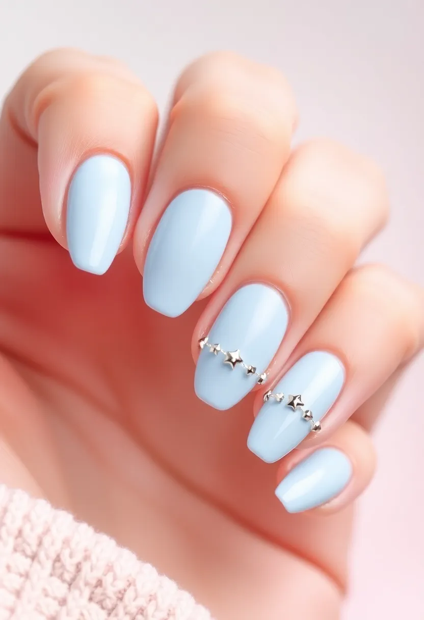 25 Starry Acrylic Nail Ideas for Nighttime: Embrace the Glamorous Twinkle - 13. Star Chain Design